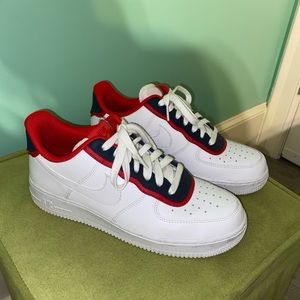 Nike Air Force 1 with Red, White, & Navy Design